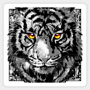 White Tiger Head - Realistic Tiger Eyes Sticker